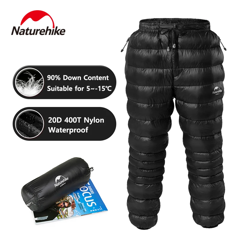 Naturehike Outdoor Camping Duck Down Pants Ultralight Mountaineering Hiking Down Pants Waterproof Winter Warm Down Pants