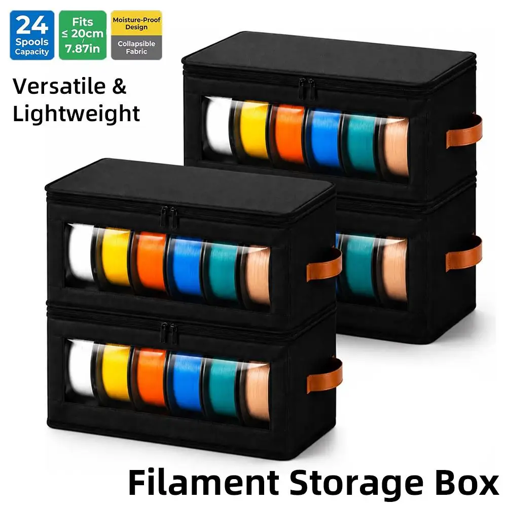 1/2/4Pcs 3D Printer Filament Storage Box Large Capacity Spools Organizer Foldable Container Moisture Proof Dry Case for PLA PETG