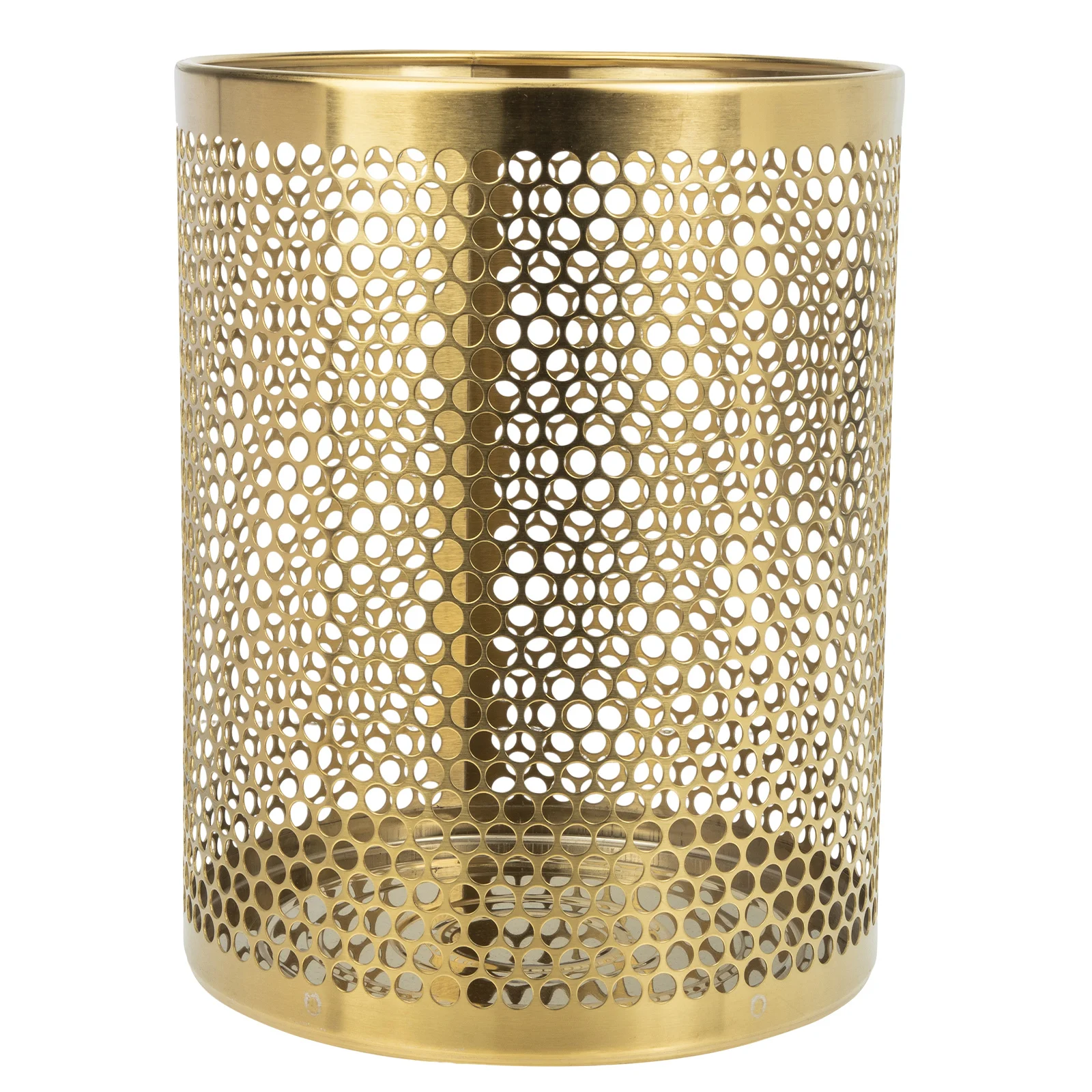 

Bathroom Trash Can Golden Trash Can Stainless Steel Hollow Garbage Bin Waste Paper Basket Kitchen Office Rubbish Container