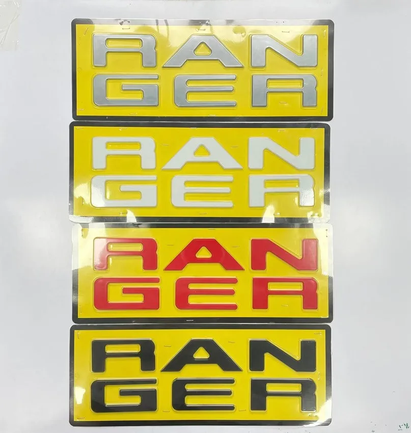 6 letters For Ford Ranger T9 2022-2024 Back Door Logo Letter 3D Emblem Original Size ABS