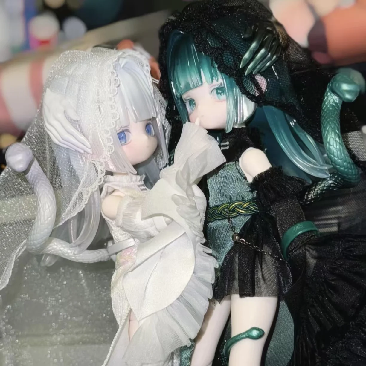 Luluelf Story Limited Hang Card 그린 화이트 스네이크 1/8 Bjd 볼 조인트 인형 중국 스타일 수집품 피규어 팬들을 위한 선물 썸네일 3