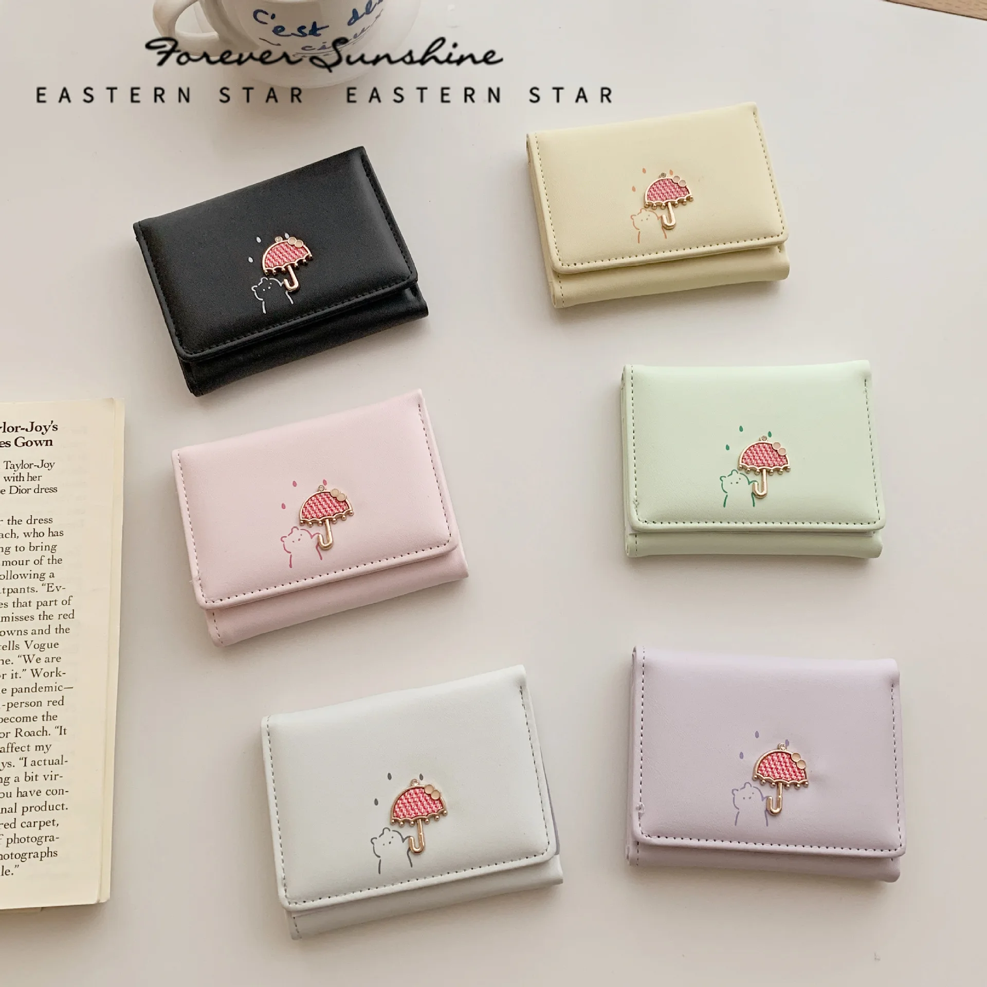 

Женский кошелек, корейская версия, однотонный простой кошелек для женщин, студенческий кошелек из искусственной кожи для женщин, кожаный кошелек для монет