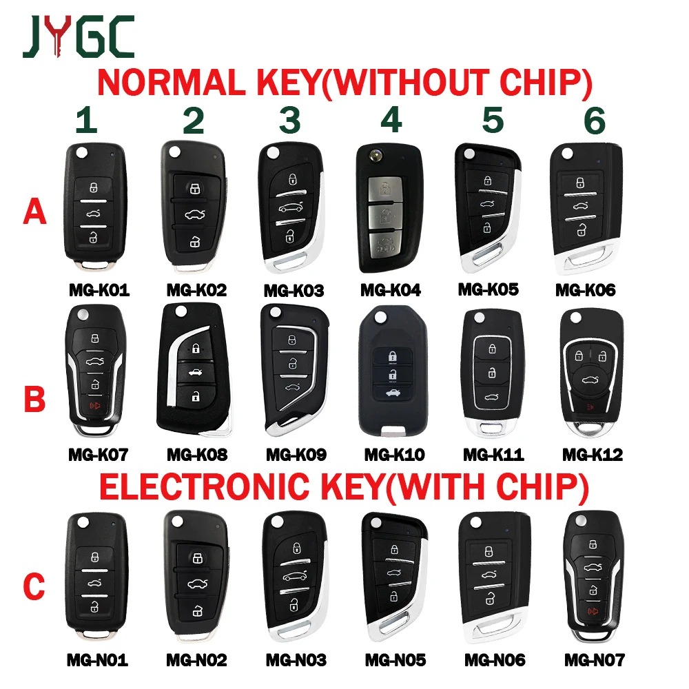 3pcs JYGC JMD Remote Normal or Electronic Key MG-K01/02/03/04/05/06/07 MG-N01/02/03/04/05/06 Work with MINI HB3 Generator