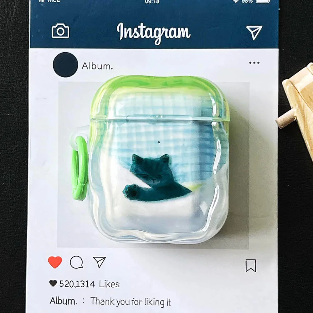 For AirPods Pro 2 Earphone Protective Case Ins Graffiti Puppy Dog Cat Earphone Case for Apple AirPods 1/2/3/4 Cover with Hook