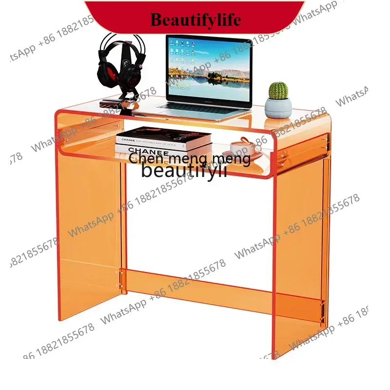 G153 Creative Acrylic Transparent Dressing Table Small Apartment Simple Office Computer Desk Makeup Table