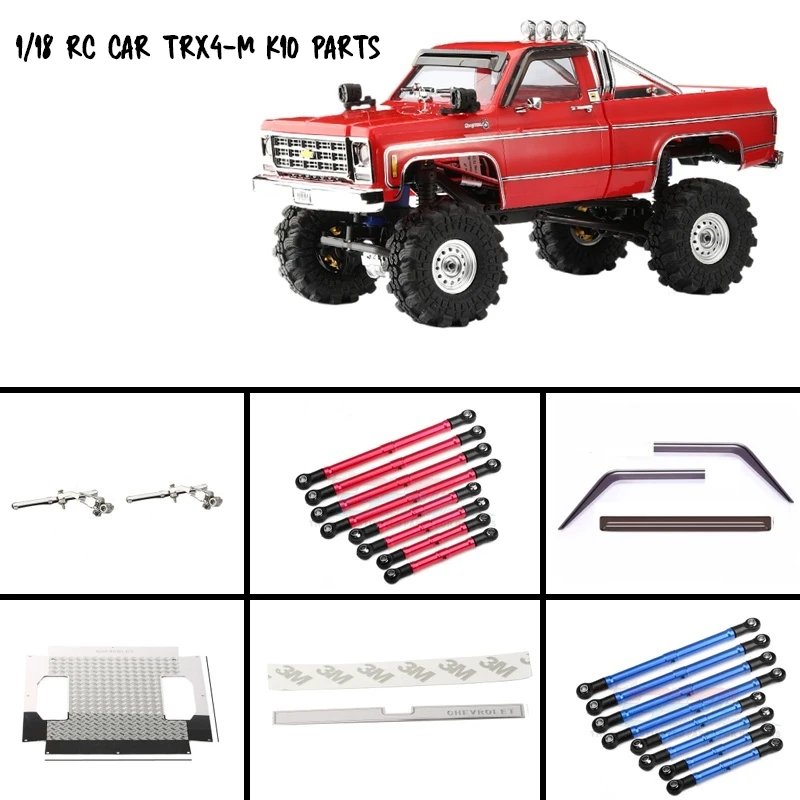 1:18 TRX4M K10 Remote Climbing Off-road Vehicle Metal Anti-skid Rear Bucket Movable Wiper Rear Box Metal Decorative Plate Parts