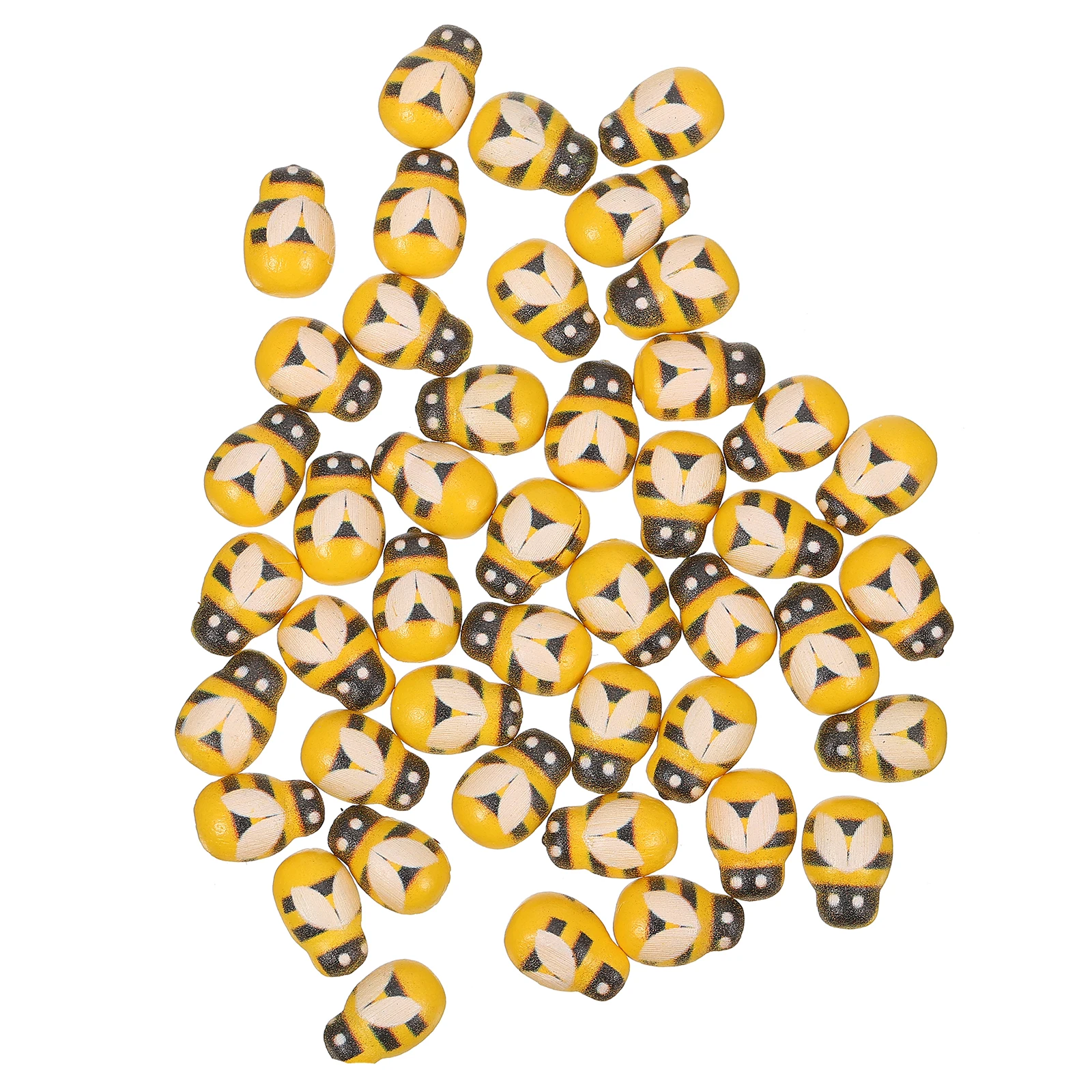 

200pcs Bee Shaped Craft Tiny Wooden Bees for Micro Landscape Decoration Gardening Plant Embellishments Home Moss Decor