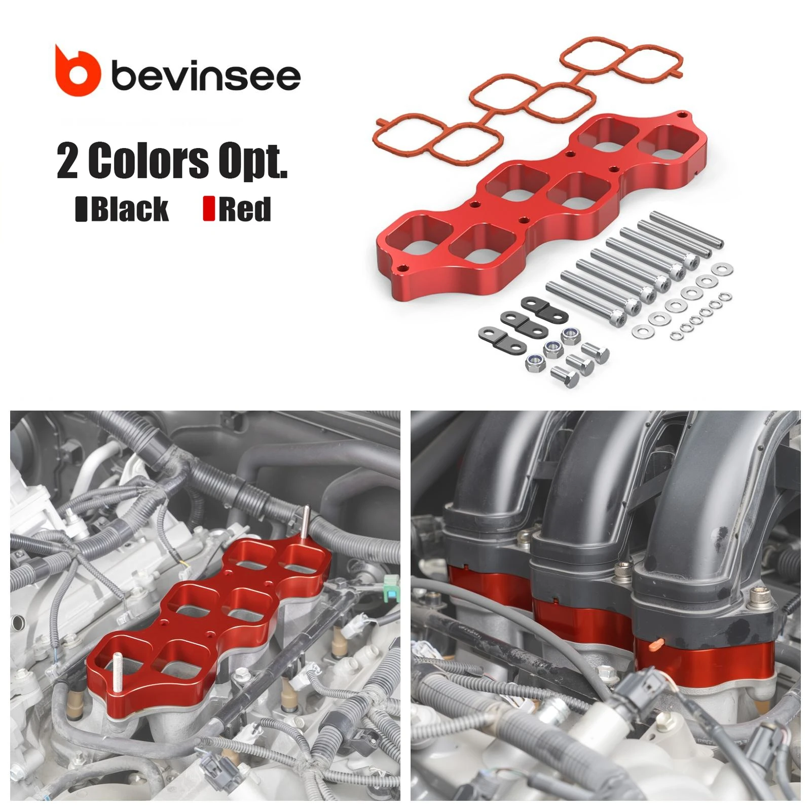

Aluminium Intake Manifold Spacer Kit For Toyota FJ Cruiser, 4Runner, Tundra 4.0L V6 Gas 2010-2014 Replaces 17111-31200