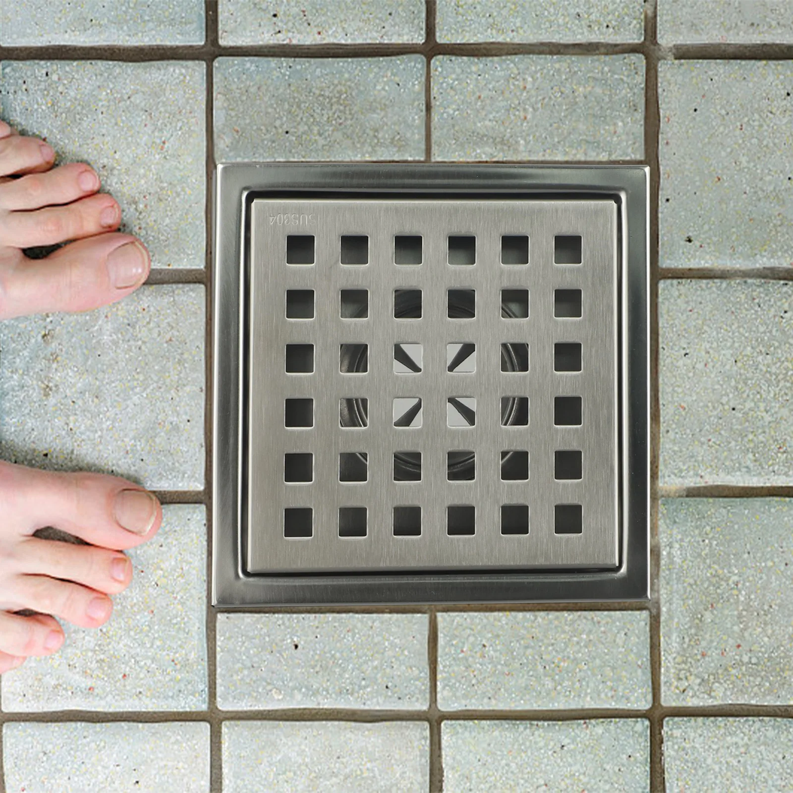 Reliable Seal Rust resistant Stainless Steel Square Shower Floor Drain Prevents Water Ponding Easy Installation