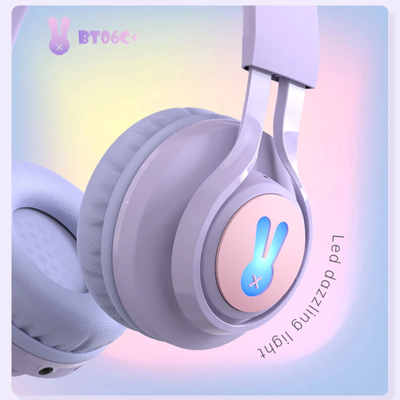 หูฟังไร้สายสำหรับเด็กชุดหูฟังบลูทูธ5.0หูฟังไฮไฟ85dB โหมดเด็กพร้อมไฟ LED ไมโครโฟน