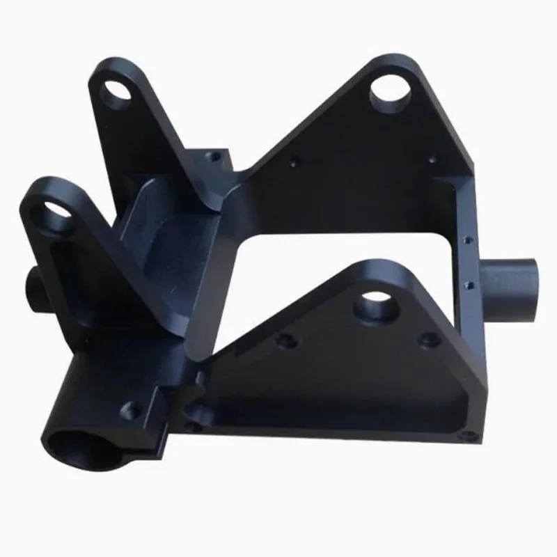 Custom Precision Machined Aluminum Alloy Mounting Bracket CNC Machining Anodized Black Aluminium Parts for Automation Equipment