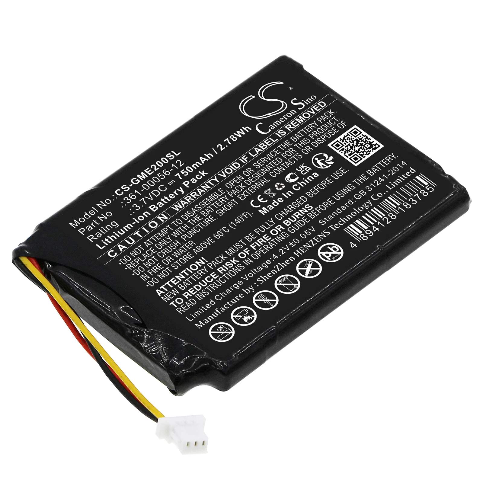 Cameron Sino Battery 3.7V/750mAh 361-00056-12 for Garmin EDGE Explore 2, Dezl OTR700