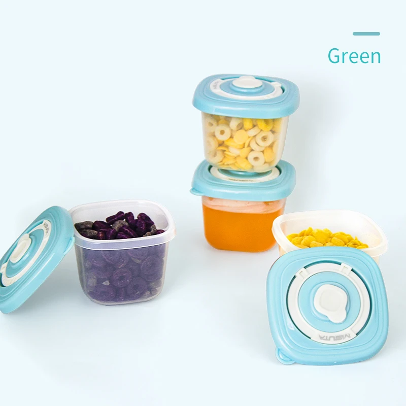 120ML 4Pcs/Kit Baby Snack Box Fresh Food Fruits Storage Box Baby Care Outdoors Child Food Container Milk Powder Box