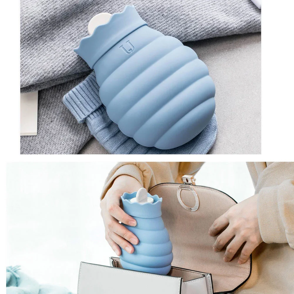 Silicone Warm Water Bag Water Injection Food Grade Hot Water Bottle Microwave Compress Protect Palace Portable Hot Water Bottle