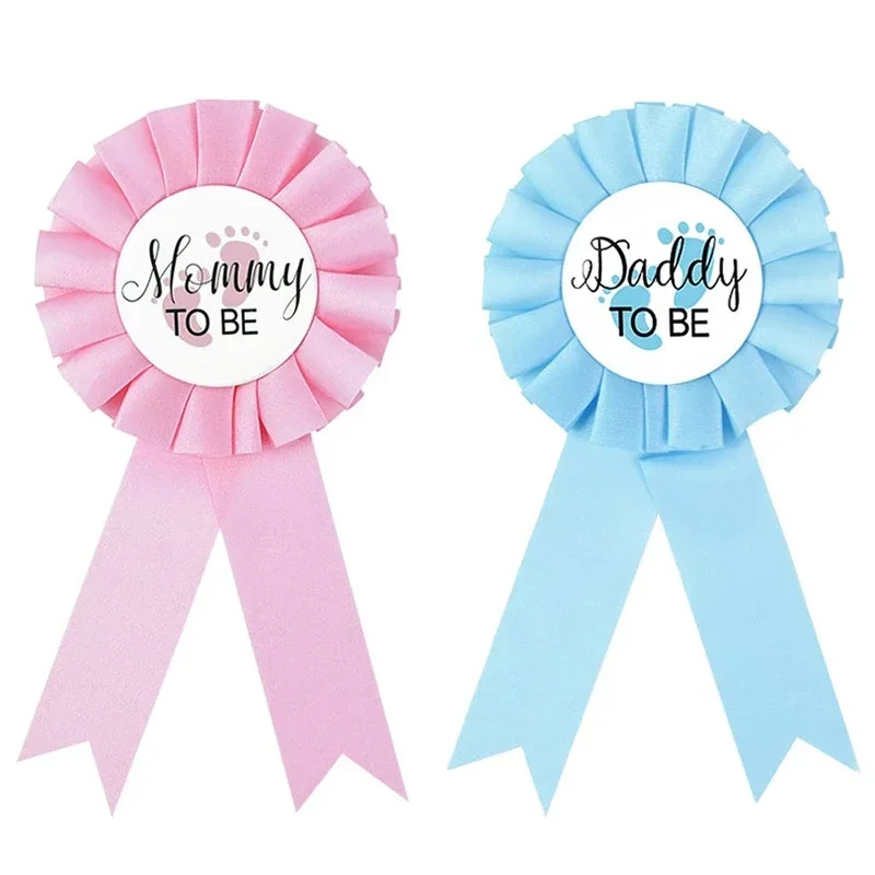 Mommy To Be Daddy To Be Badge Shoulder Sash for Gender Reveal Party DIY Decoration Baby Shower Favors Gift Supplies