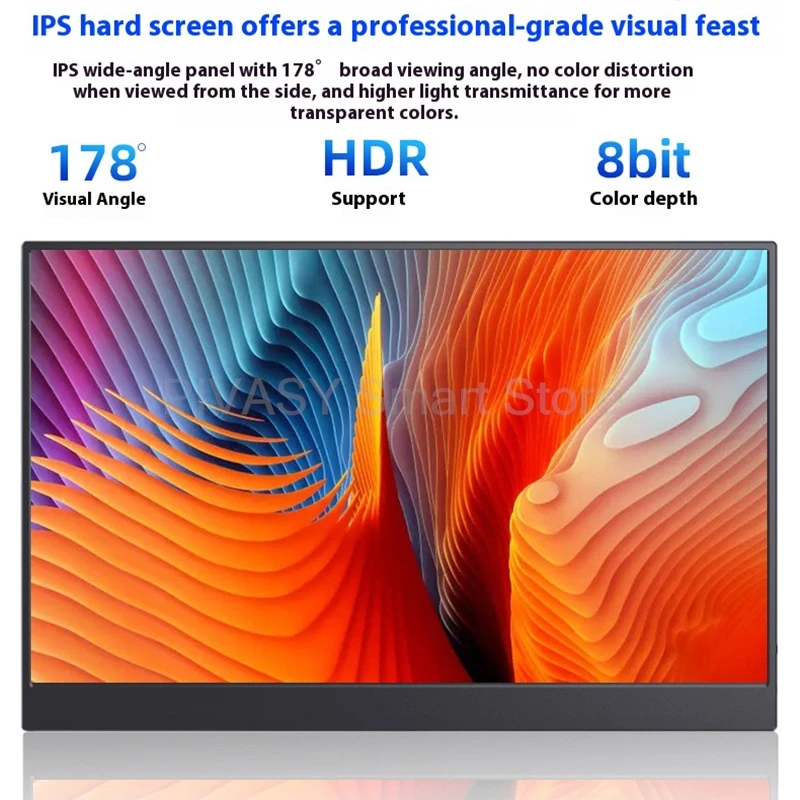 شاشة خارجية محمولة 14 بوصة 2K HD للتبديل الهاتف المحمول والكمبيوتر توسيع العرض الثانوي 100% sRGB لون Gamut 15:10