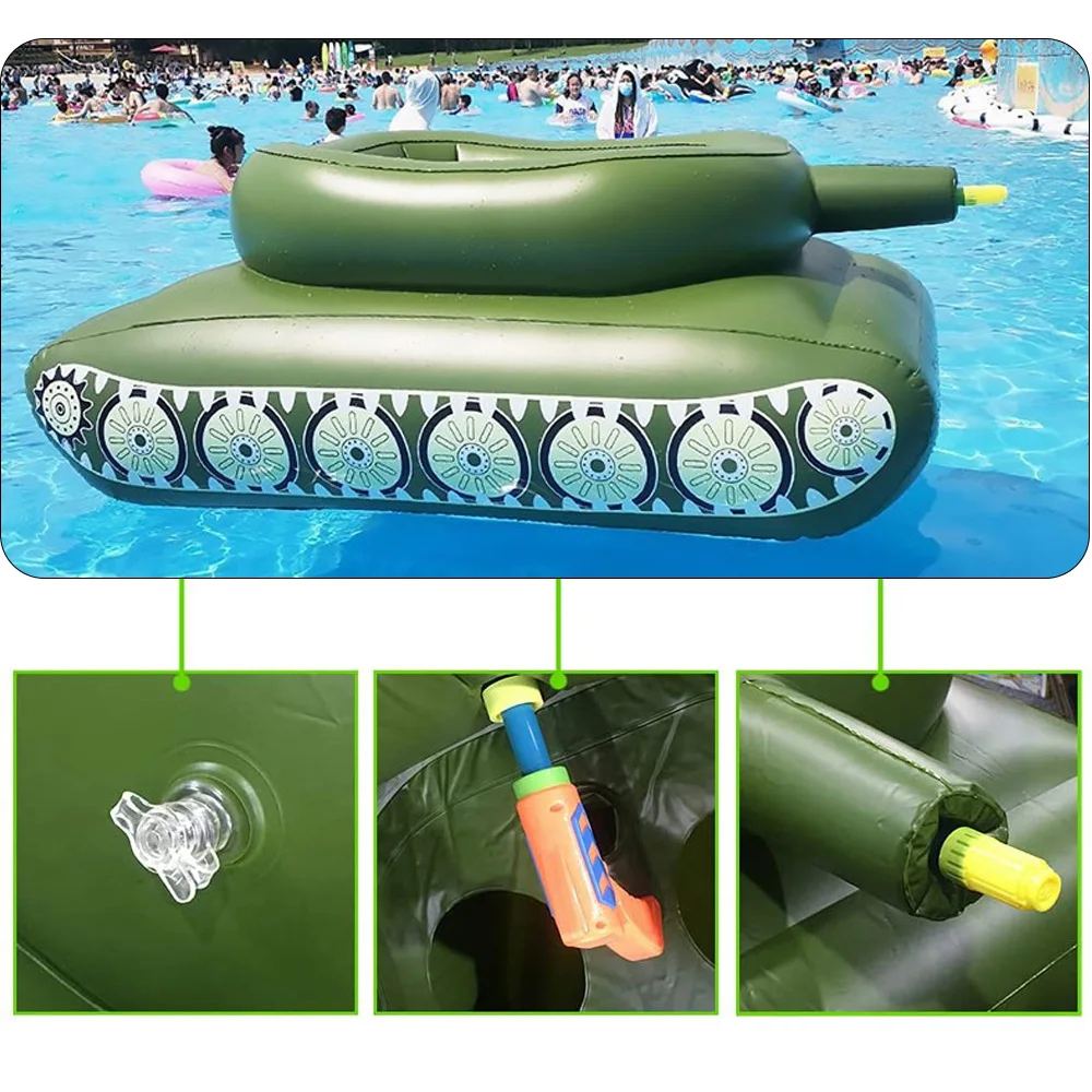 

Inflatable WaterTank Pool Float with Water Cannon – Water Battle Toy for kids | Summer Pool Party Fun