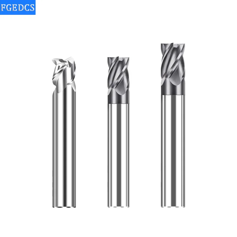 Carbide Tungsten Steel Milling Cutter Short-edged 4 Flute end mill 3 Flute Aluminum Milling Cutter CNC Maching Milling Tools 60°