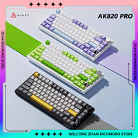 AJAZZ AK820 Pro 3Mode 2.4GWireless Bluetooth Mechanical Keyboard Multifunctional Knob RGB Hot Swap Keyboard Gamer Custom PC gift