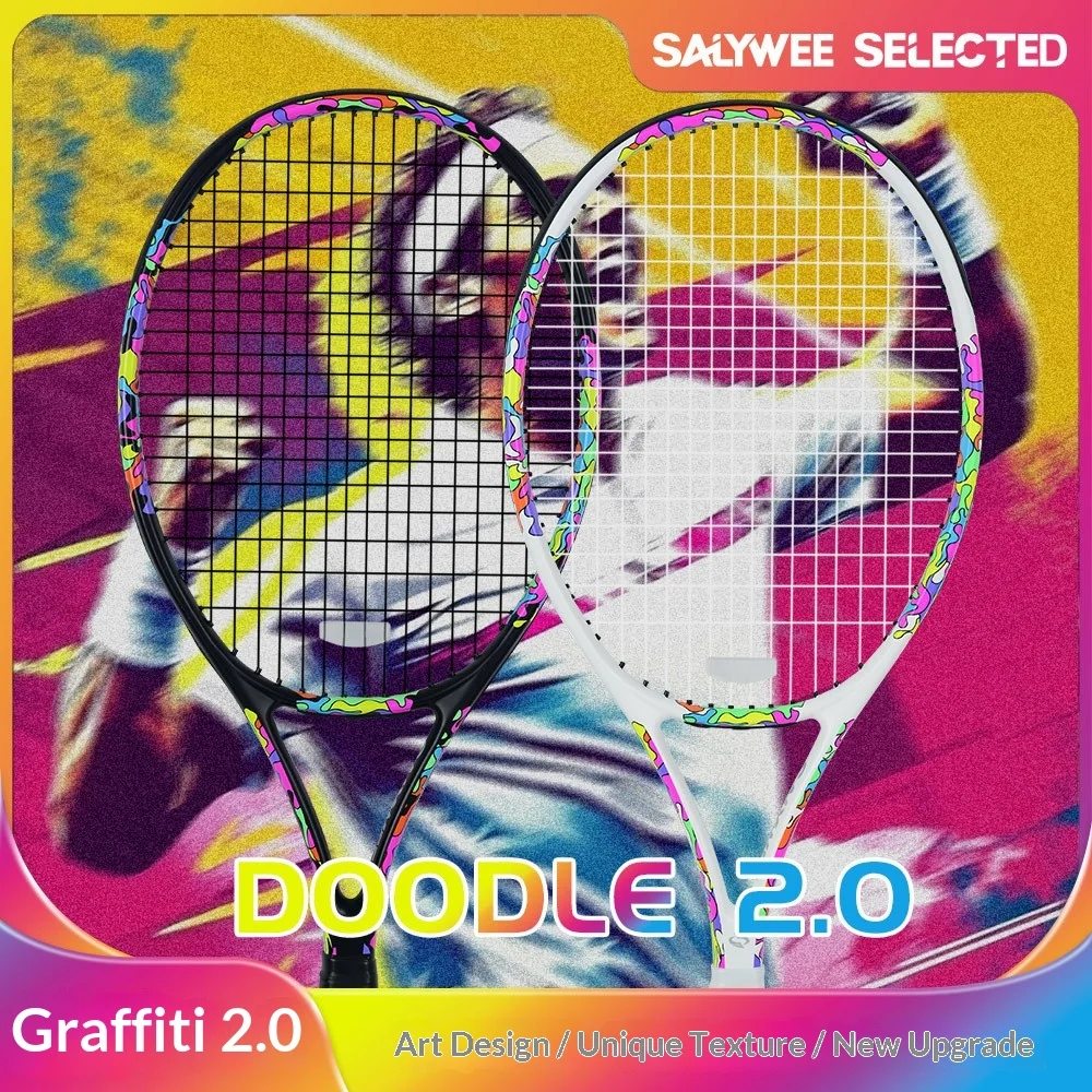 Upgraded Graffiti 2.0 Professional Tennis Racket Composite Carbon Fiber Vibrant Design Artist Collaborative Sports Equipment