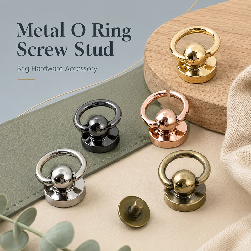 10-50Pcs 10mm Metal Buckle Bag Side Clip Clasp O Ring Screw Stud Hook Handbag Phone Shell Chain Rivet Leather Craft Accessories