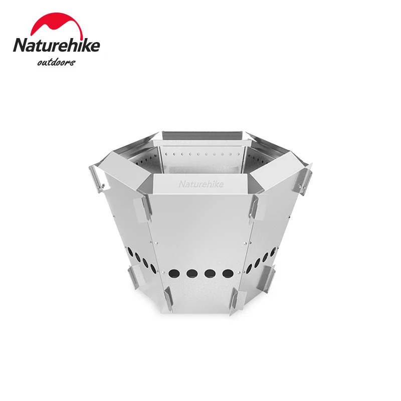 

Naturehike Camping Folding Stainless Steel Furnace 6-Piece Detachable Outdoor Portable Firewood Grill 3.2kg Winter Heating Stove