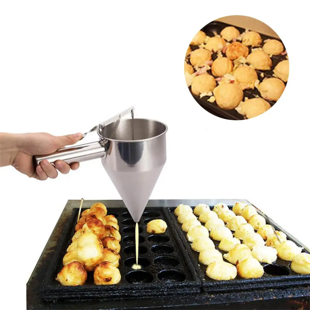 1/3PCS Octopus Balls Tools Stainless Steel Piston Funnel For Sauce Cream Dosing Funnel For Chocolate Pastry Mold Dough Dispenser