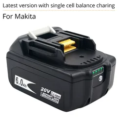 Aokaidikui   Upgraded BL1860 Rechargeable Battery 20 V 6000mAh Lithium ion for Makita 20V Battery BL1840 BL1830 BL1860B LXT 400