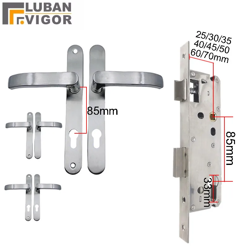 

Дверная ручка из нержавеющей стали 85 Корпус замка Подъемная ручка к замку для замка по отпечатку пальца Сломанный мост Алюминиевая дверь Цилиндр 32 мм