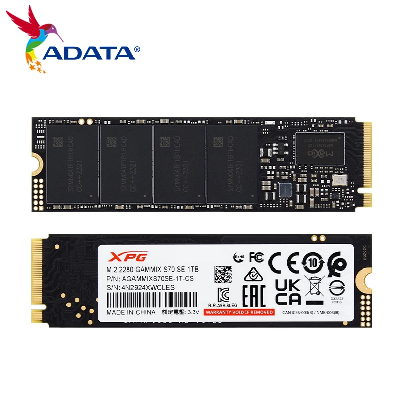 Imagem -03 - Adata-unidade Interna de Estado Sólido Ssd S70 se 1tb 2tb Pcie 4.0 Nvme m2 Disco Rígido para pc e Ps5 M.2 2280 Nova Chegada