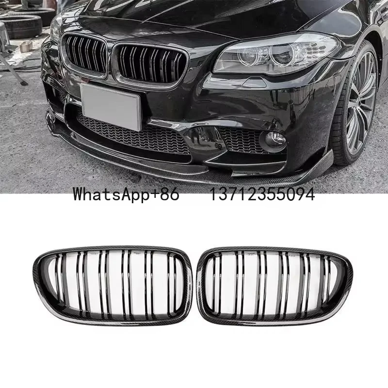 Carbon Fiber F10 double slat line Car Front Mesh Grillr For BMW 5series M5 kindly grill 2010-2017