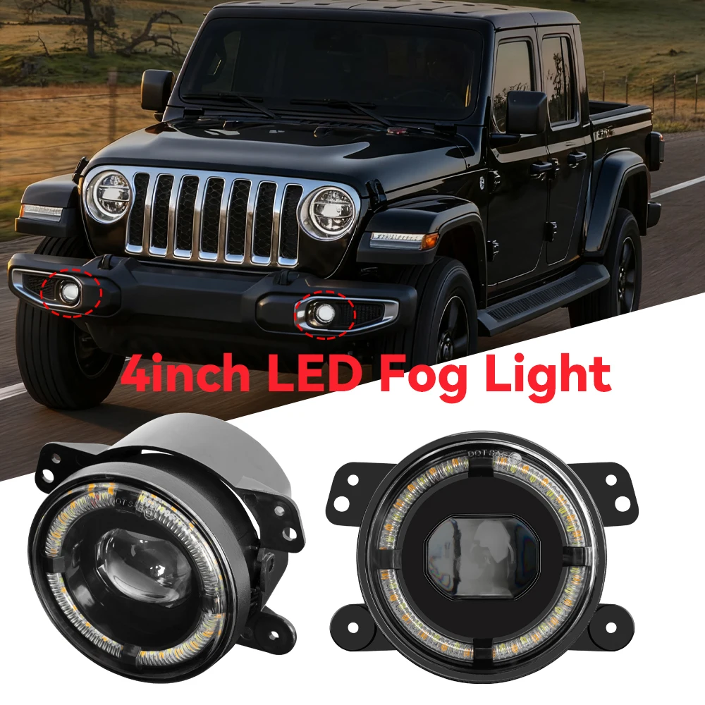 

4 inch LED Fog Light Auxiliary light Car LED Headlight LED Angel Eye Light For Hummer H1 & H2 03-09 For Grand Cherokee 2011-2013