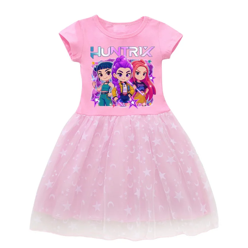 ملابس KPop شيطان الصيادين فساتين الفتيات الصغيرات لحفلات الزفاف وحفلات الأميرة فيستدوس للفتيات فستان Huntrx Zoey Mira