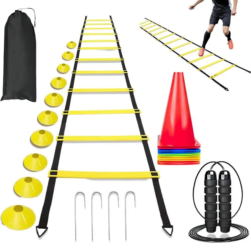 New Soccer Training 12 Rung Agility Ladder Running Parachute Outdoor Sports Speed Training Equipment Football Agility Training