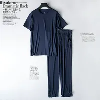 2025 Men's Casual Modal Pajamas Sets Soft Two-piece Short Sleeved and Pants Sets  Loose Breathable Home Wear Suit Sleepwear Sets