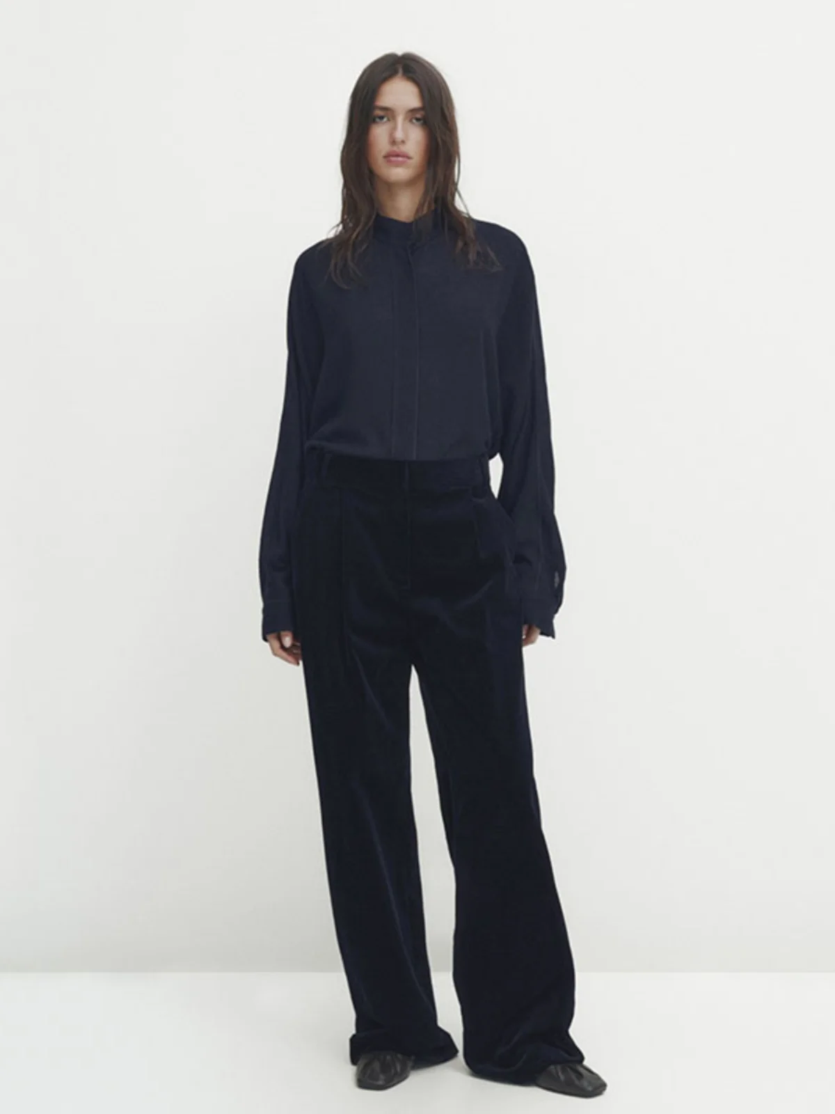 가을 겨울 여성 캐주얼 루즈핏 신축성 있는 허리 따뜻한 코듀로이 와이드 레그 팬츠 편안한 패션 트렌디 스트레이트 레그 트라우저