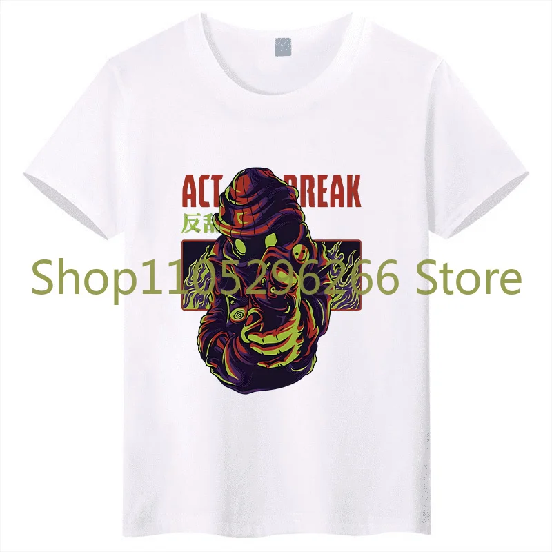 

Новая детская футболка в американском уличном стиле с мультяшным принтом, детская футболка с короткими рукавами из чистого хлопка с круглым вырезом, топ для родителей и детей