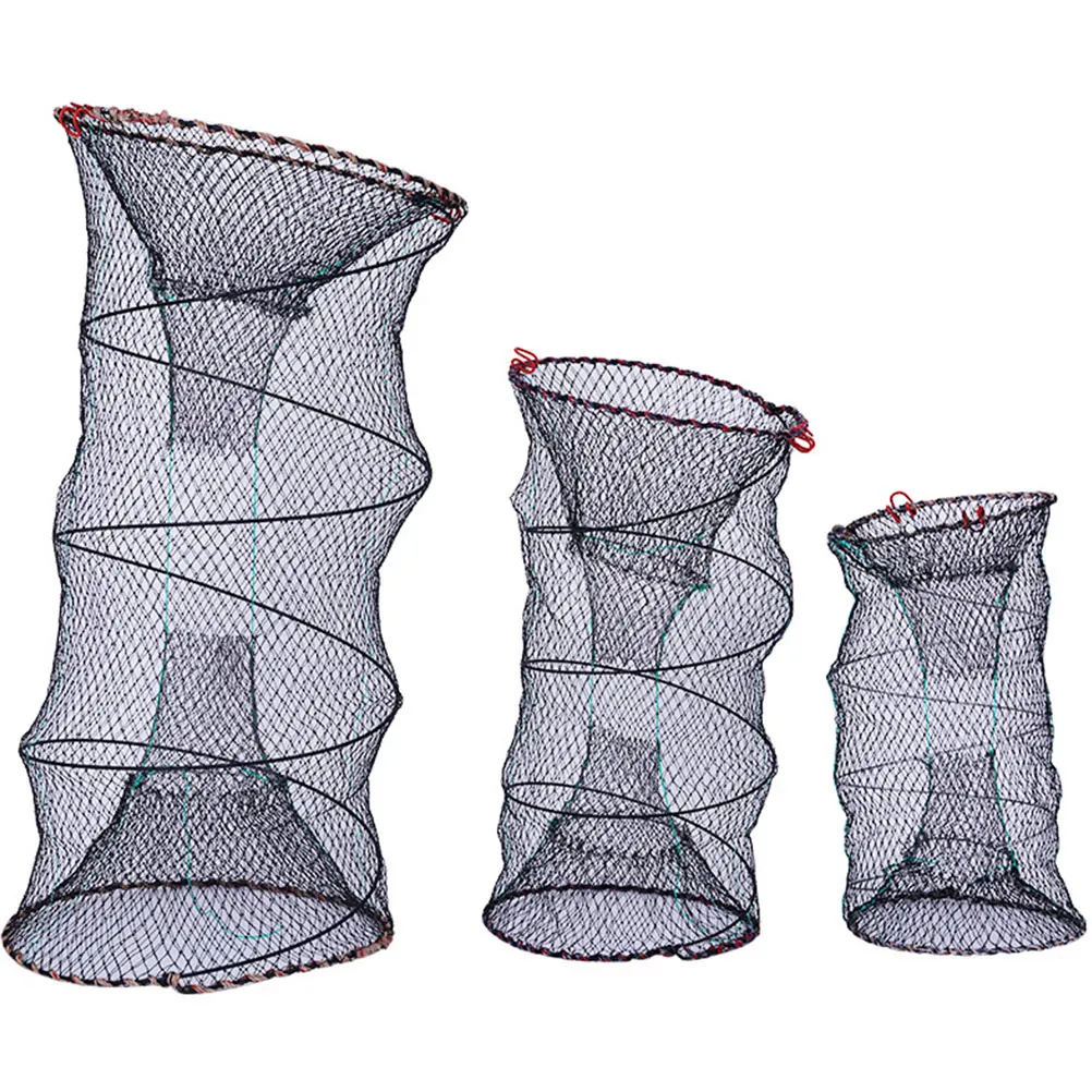 

1PC Professional Fishing Shrimp Trap Crab Net Foldable Mesh Nylon Portable Net Freshwater Crayfish Smelt