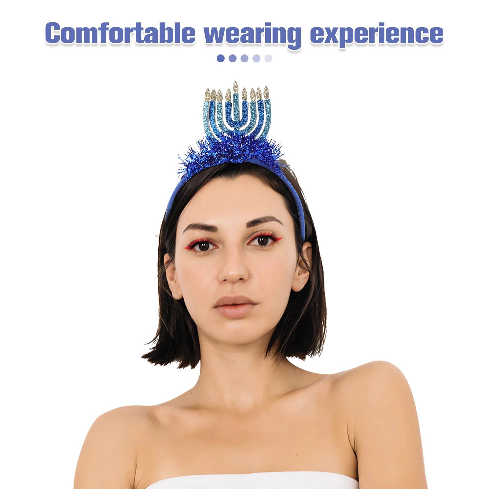 

Candlelight Headband Hanukkah Themed Decorative Festival Hair Clasps Plastic Party Headbands Headdress Accessories