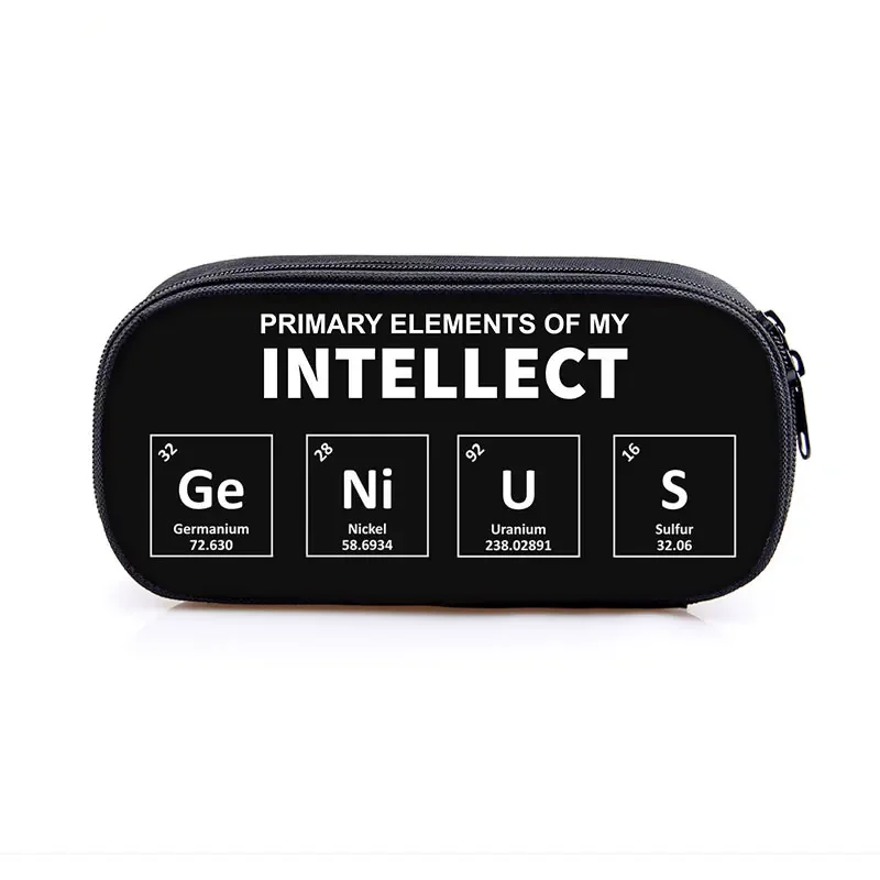 Periodic Table of Elements Print Cosmetic Case Pencil Bag Cute Genius Stationary Bag Teenager Pencil Box School Case Supplies