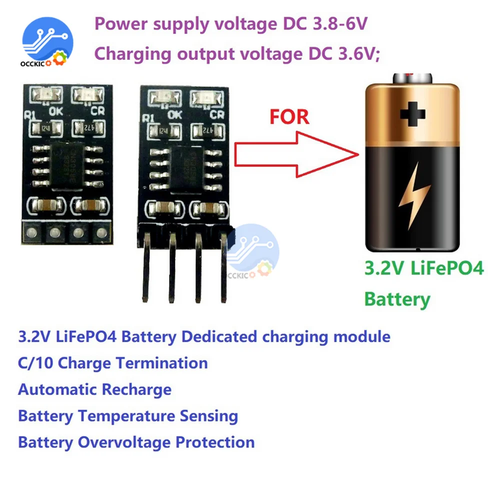 1A 3.2V 3.6V LiFePO4 batteria dedicata modulo di ricarica Li caricabatterie a celle polimeriche ingresso 3.8V 4.2V 4.5V 5V per auto UPS Ebike
