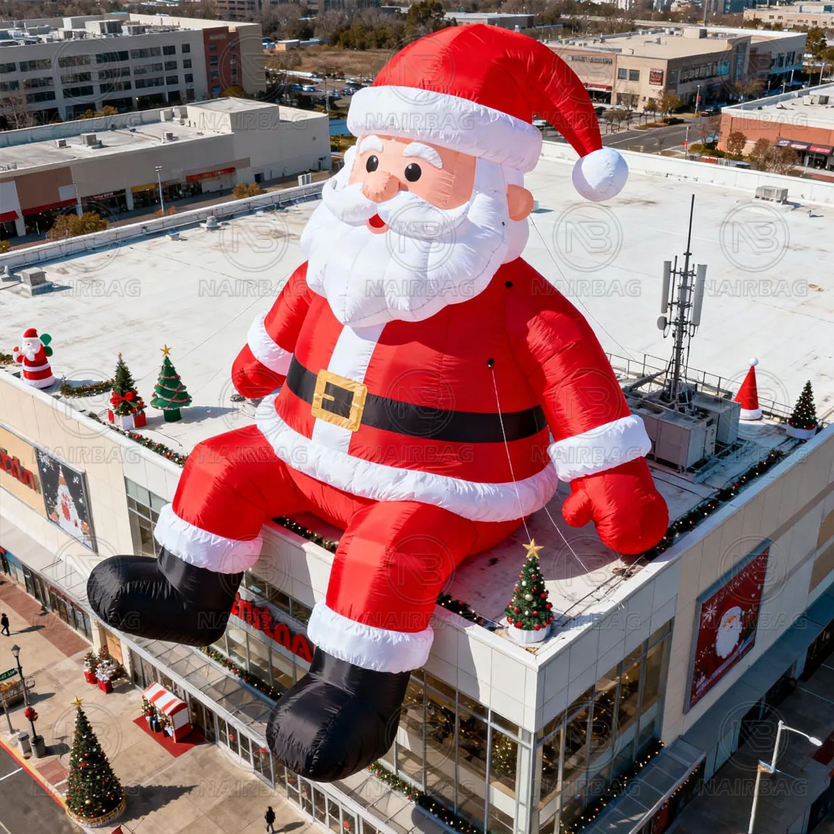 Duży dmuchany Święty Mikołaj do użytku wewnątrz i na zewnątrz, 4,8m, 6m, 7,9m, model powietrzny idealny do dekoracji świątecznych.