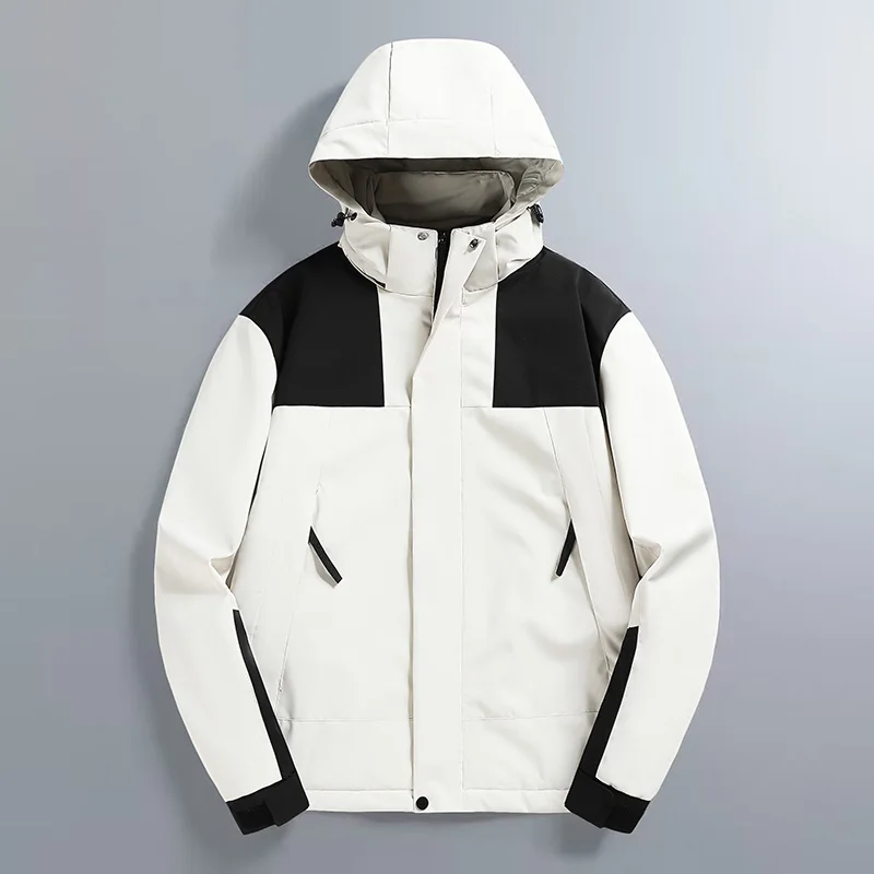 

Winter Outdoor Windproof Jacket for Men Thicken Warm Comfortable Cotton Overcoat Fashion Hooded Zipper Male Clothing Trend New