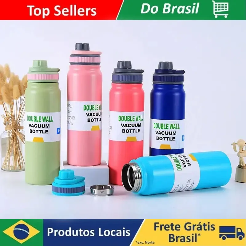 Garrafa Térmica Portátil de 800ML para Atividades ao Ar Livre com Filtro de Chá, Copo Térmico de Aço Inoxidável 304, Garrafa à Prova de Vazamentos para Esportes