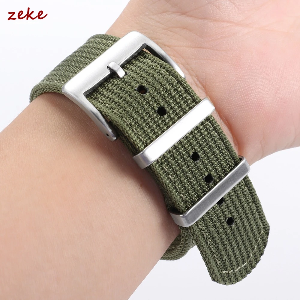 18mm 20mm 22mm Ribbed Nylon Watch Strap Two-Piece Military Sport Style Men Women Replacement Band for Omega Bracelet Accessories view 5