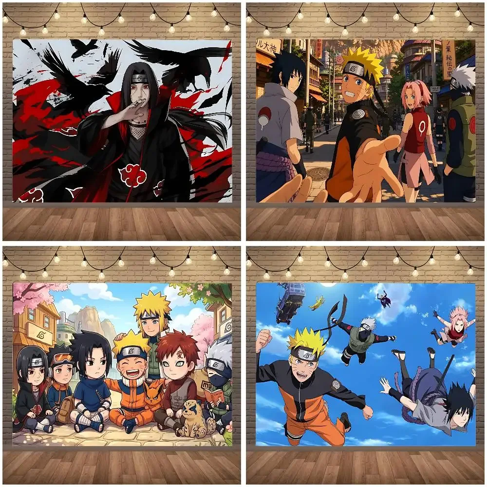 Anime N-naruto-S Coole Fotografie-Hintergrund-Dekoration Zubehör Mädchen Prinzessin Geburtstagsparty Banner