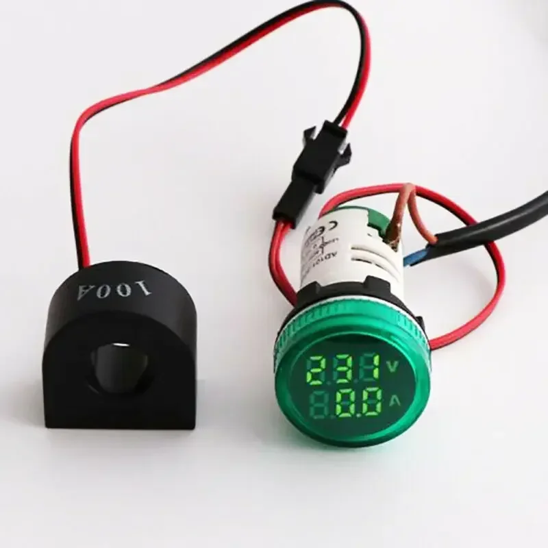 LED Digital Display Voltmeter Signal Light AC 50V-500V Volt Amp Monitor Voltage Current Ampere Meter Indicator