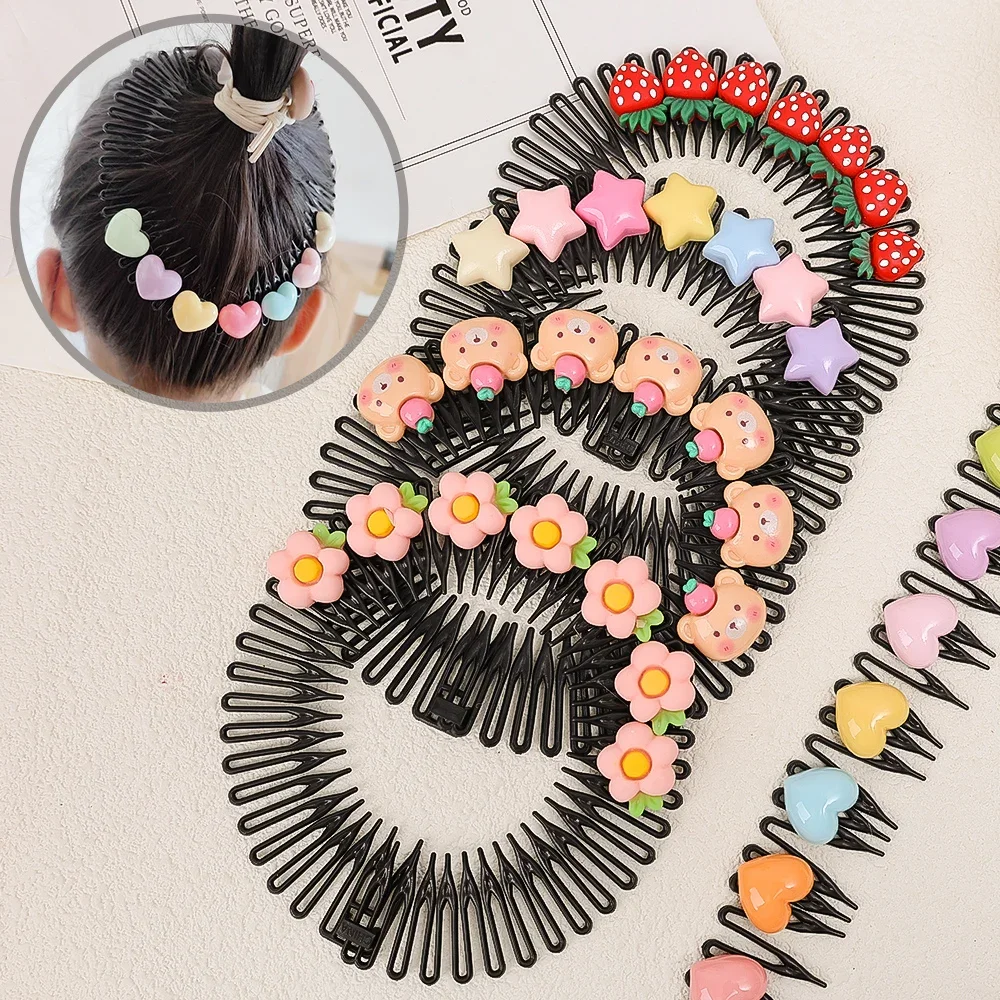 Fashion Children's Hairpins Little Girls Bangs Broken Hair Hairpins Girls Candy Color Sweet Cute Insert Comb Hair Accessories