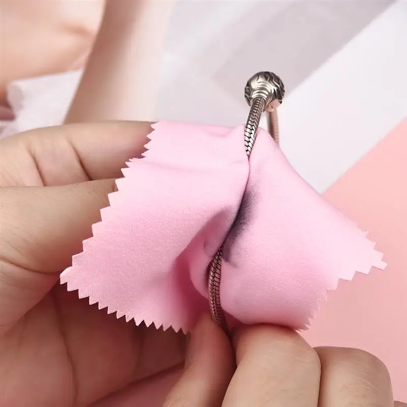 10pcs Polishing Cloth Silver Color Cleaning Polishing Cloth Reusable Soft Clean Wipe Wiping Cloth For Silver Gold Jewelry Tool