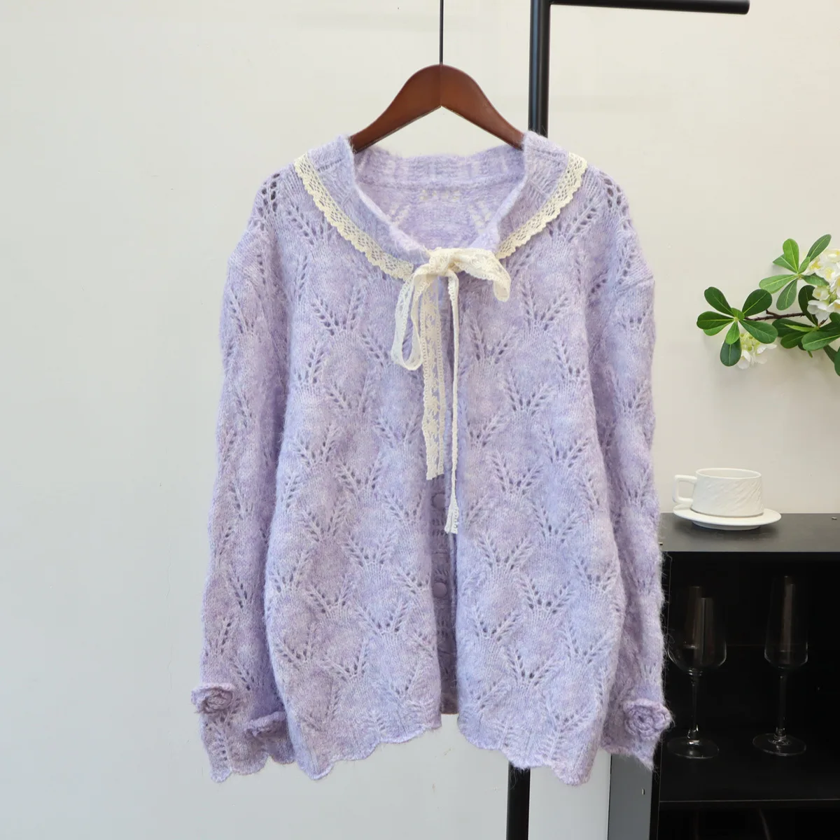 

Women Cardigan Sweaters Full Sleeve Jumpers Y2k Streetwear Elegant Splice Knit Casual Loose Work Open Stith Autumn Winter